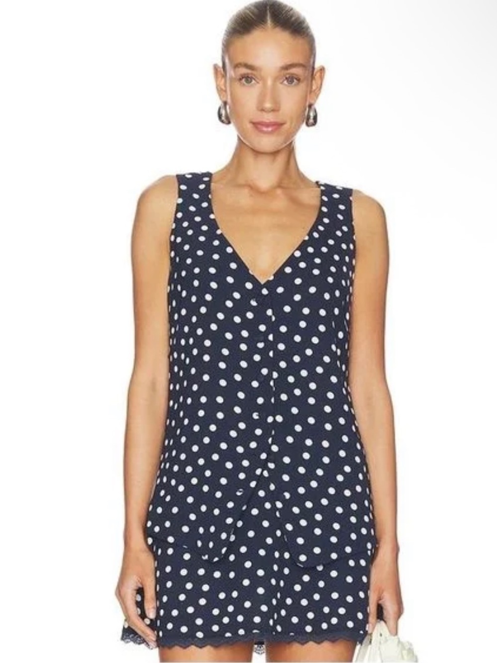 Show Me Your Mumu Bridgette Polka Dot Vest Top Size M NWT 90s Chic Preppy Fall